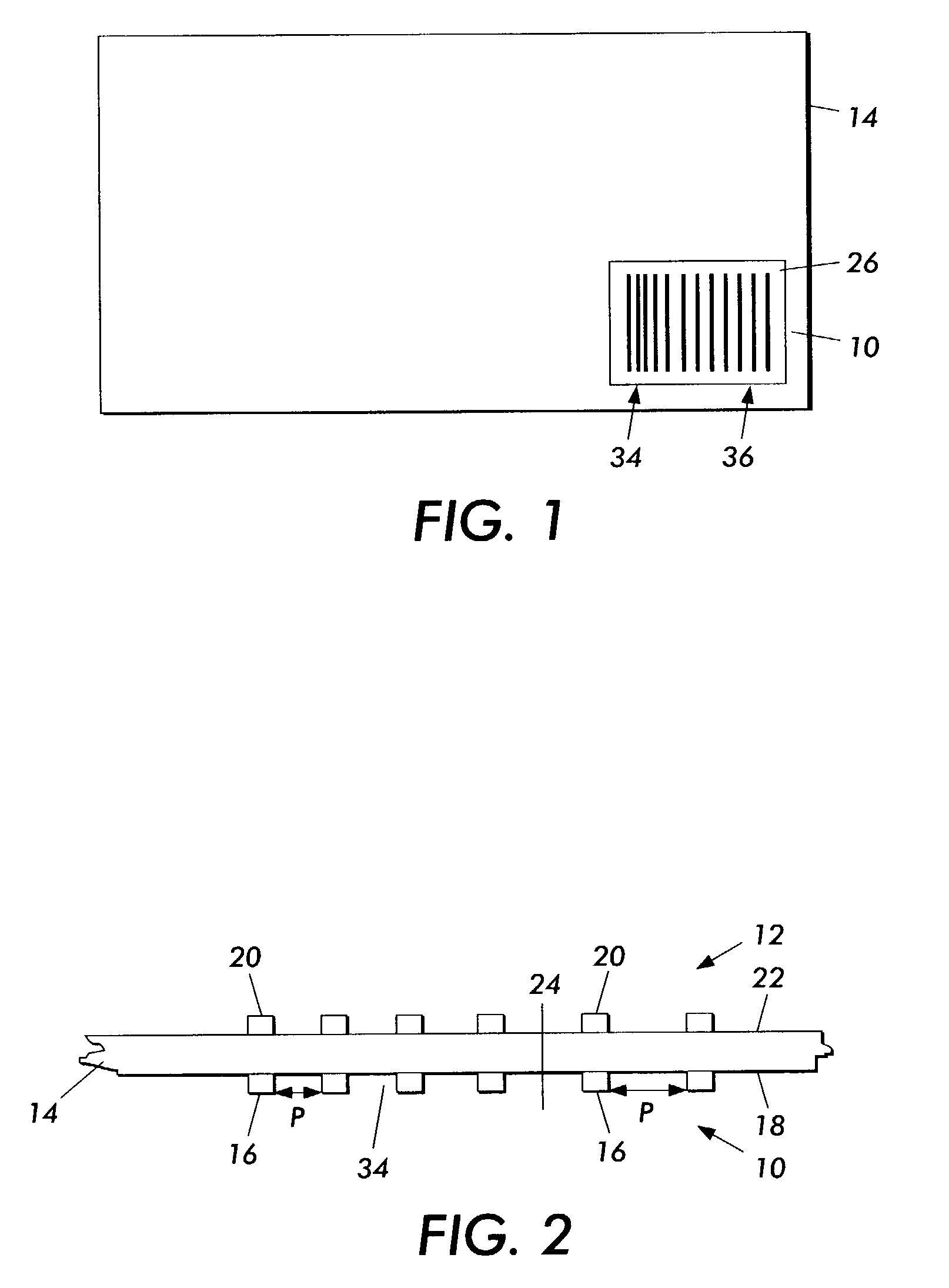 Anti-counterfeiting see-through moire security feature using frequency-varying patterns