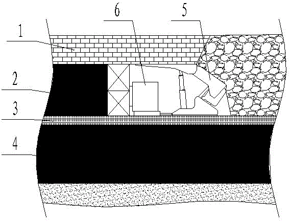 Longwall downward stratified coal gangue false roof coal mining method