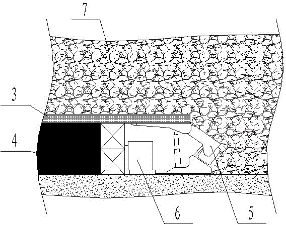 Longwall downward stratified coal gangue false roof coal mining method