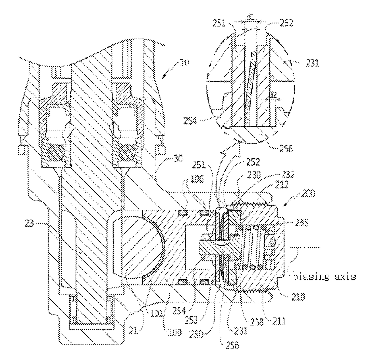 Rack bar supporting device for steering gear