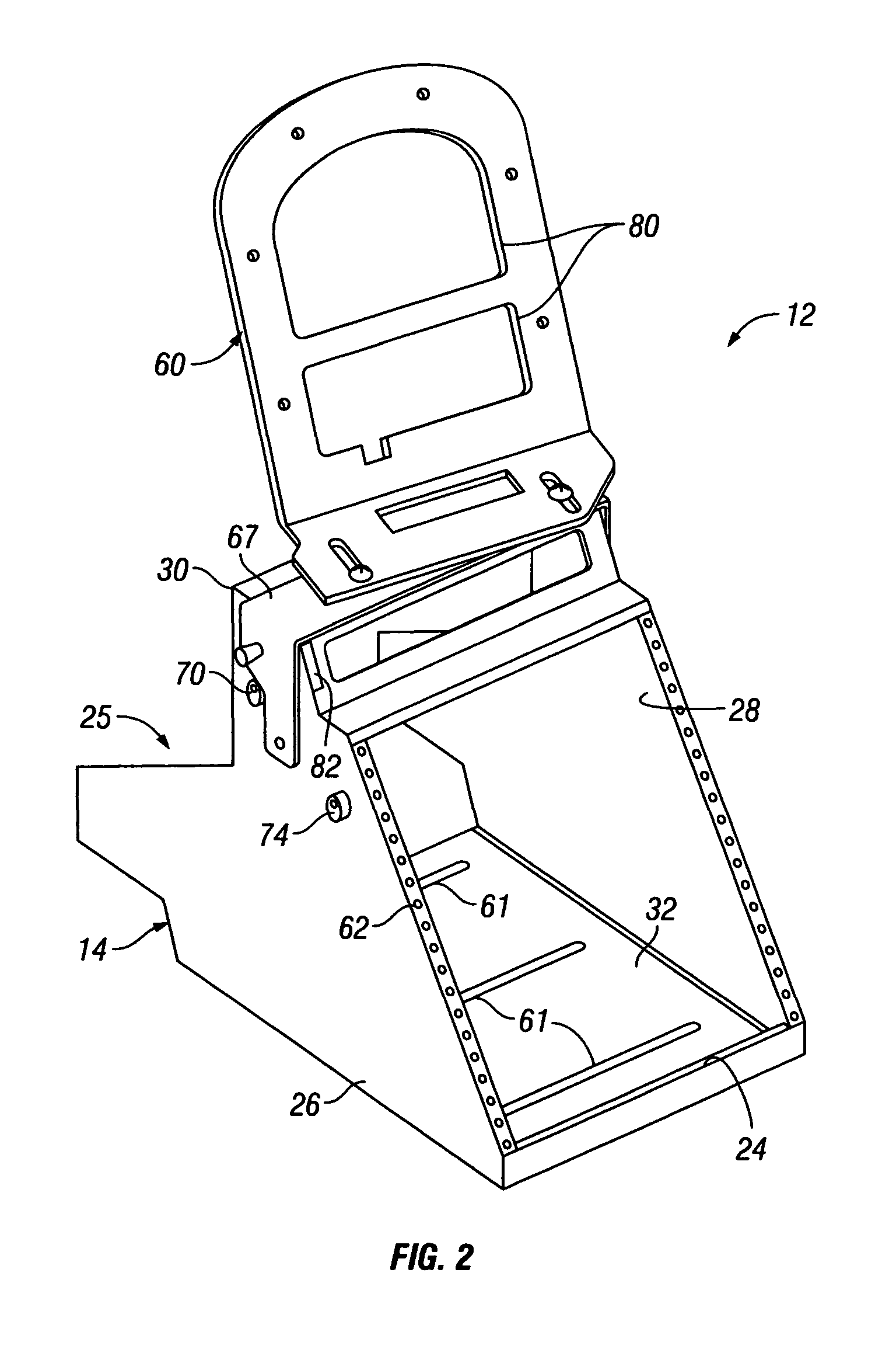 Computer monitor support device for a vehicle