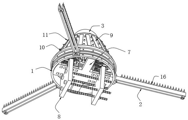 Umbrella-shaped anti-bird-landing protection mechanism suitable for iron tower and use method of umbrella-shaped anti-bird-landing protection mechanism