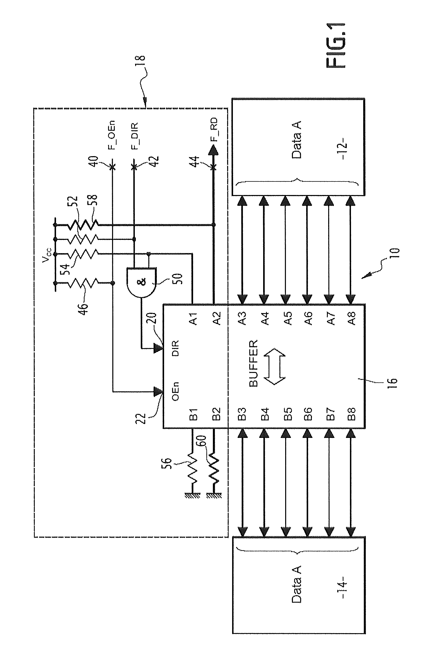 Bidirectional data exchange circuit