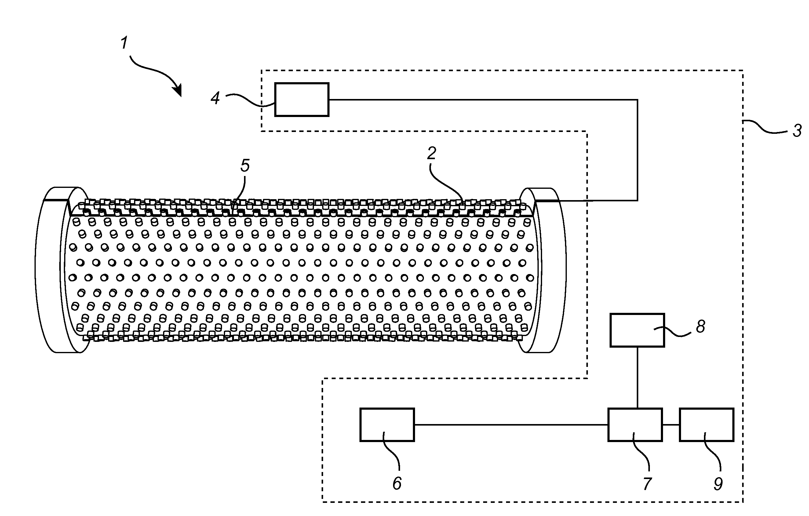 Monitoring device for a roller crusher