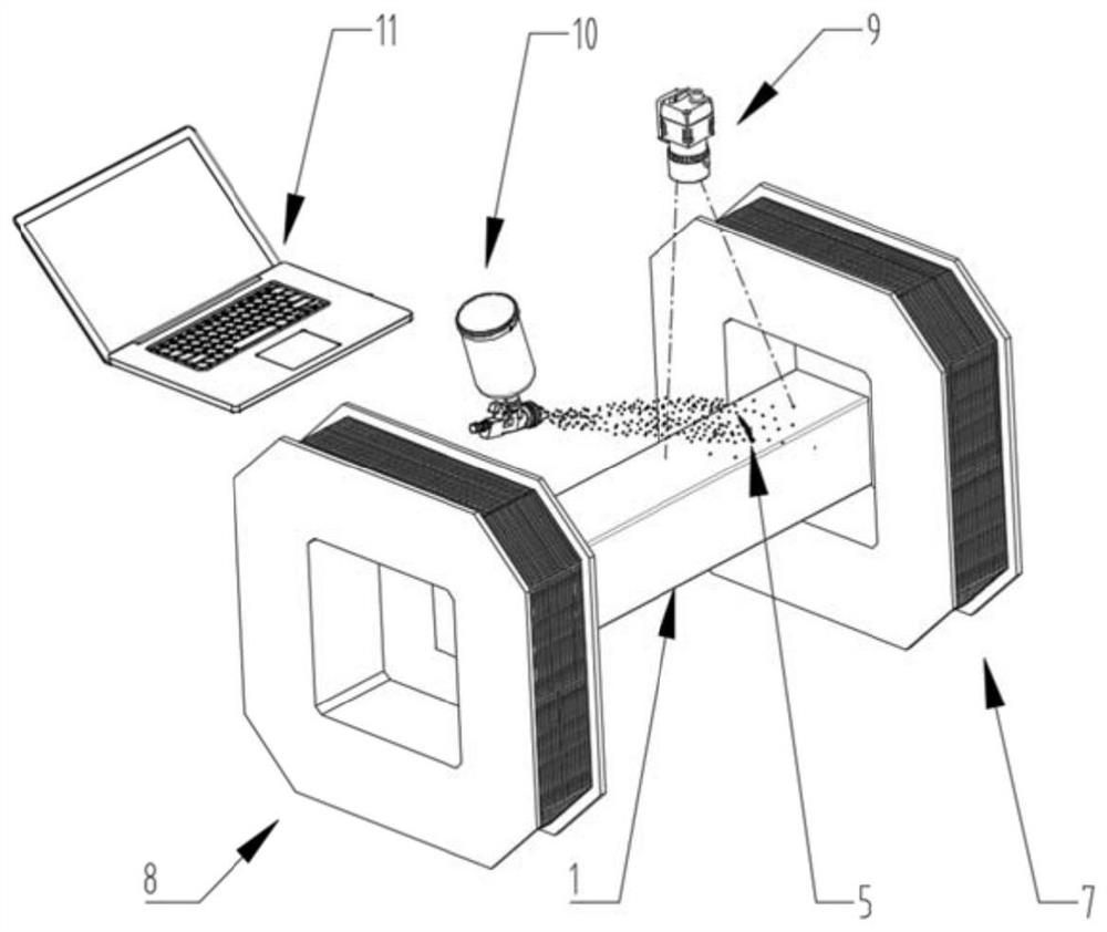 Crack magnetic powder detection method based on temperature difference