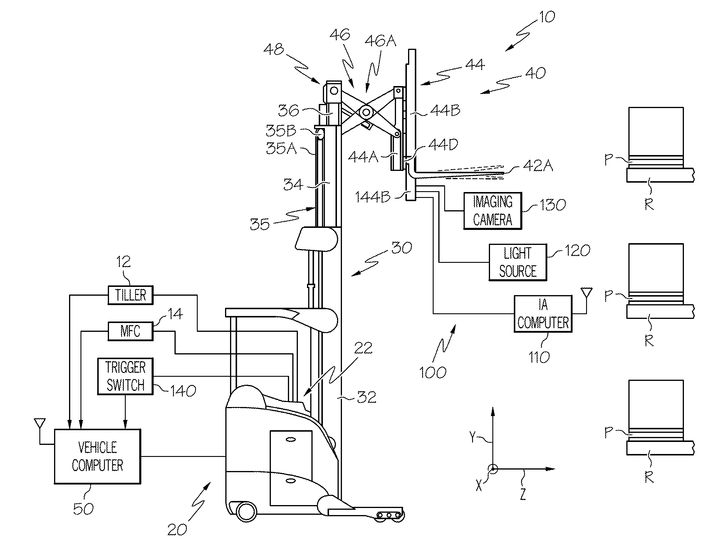 Evaluating features in an image possibly corresponding to an intersection of a pallet stringer and a pallet board