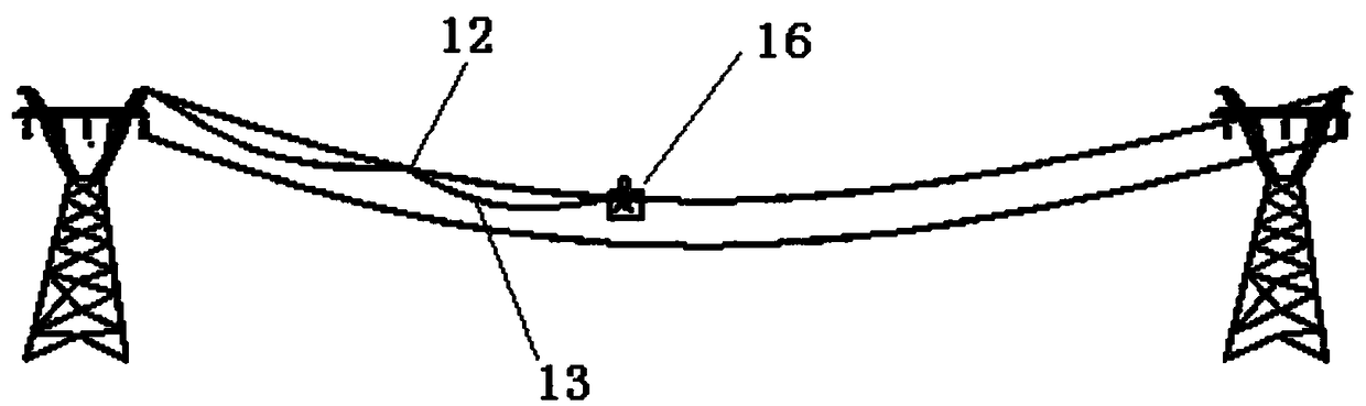 Rope sag adjusting pulley for ground wire