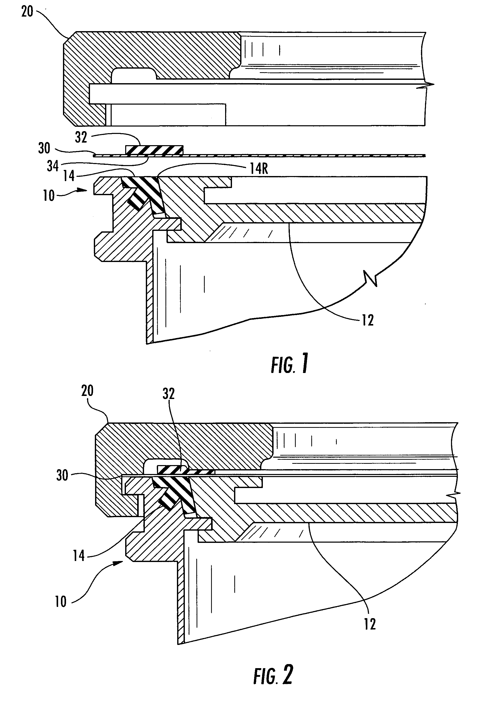 Container lid gasket protective strip for double door transfer system