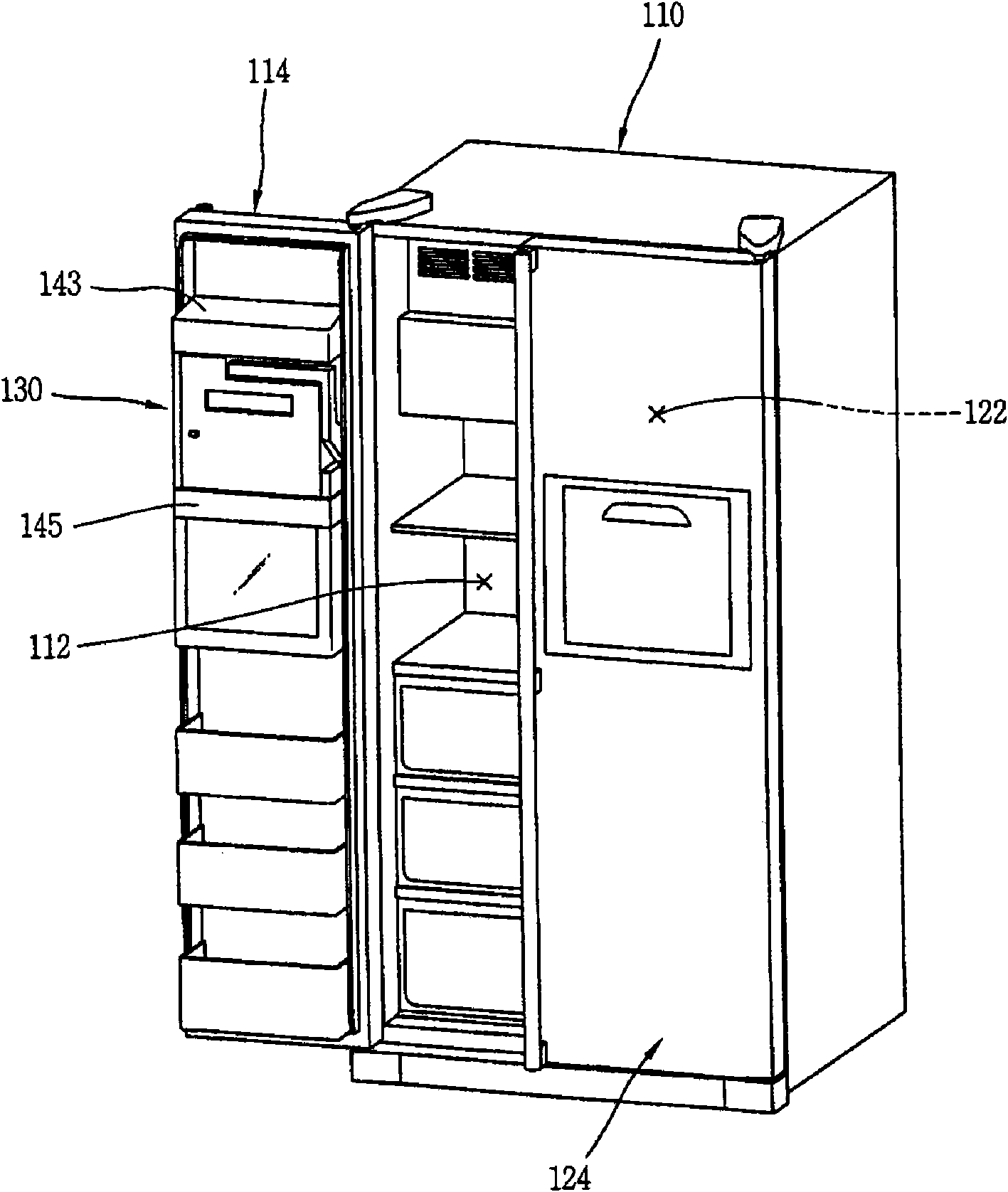 Water funnel and ice maker for refrigerator having the same