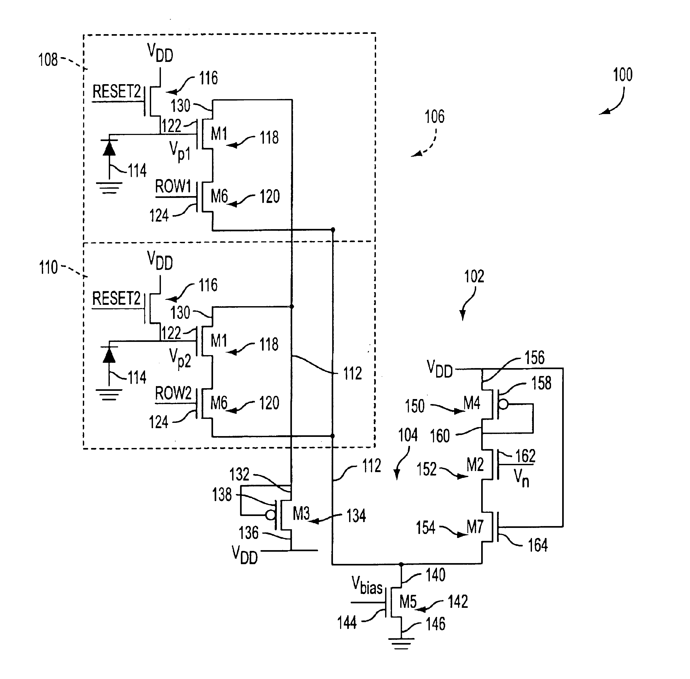 Active pixel sensor (APS) readout structure with amplification