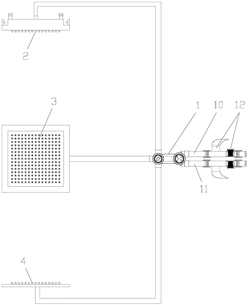 All-round flushing and leak-proof concealed shower device