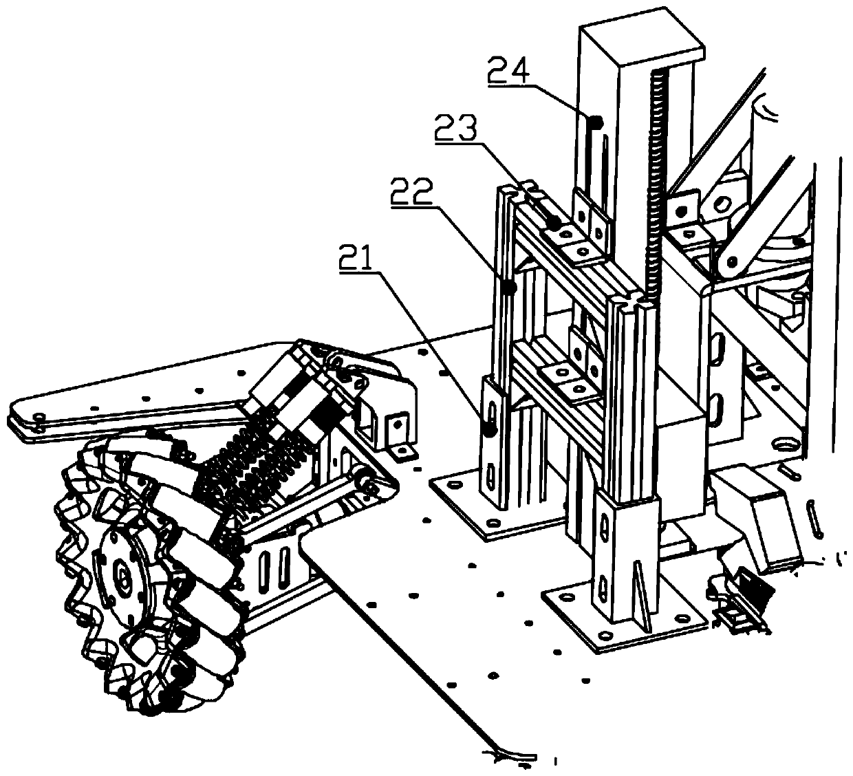 Suction type granule transferring AGV and method thereof