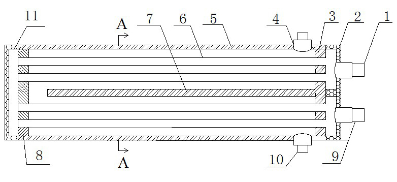 Case-type multi-shell-pass countercurrent speedup type shell and tube heat exchanger