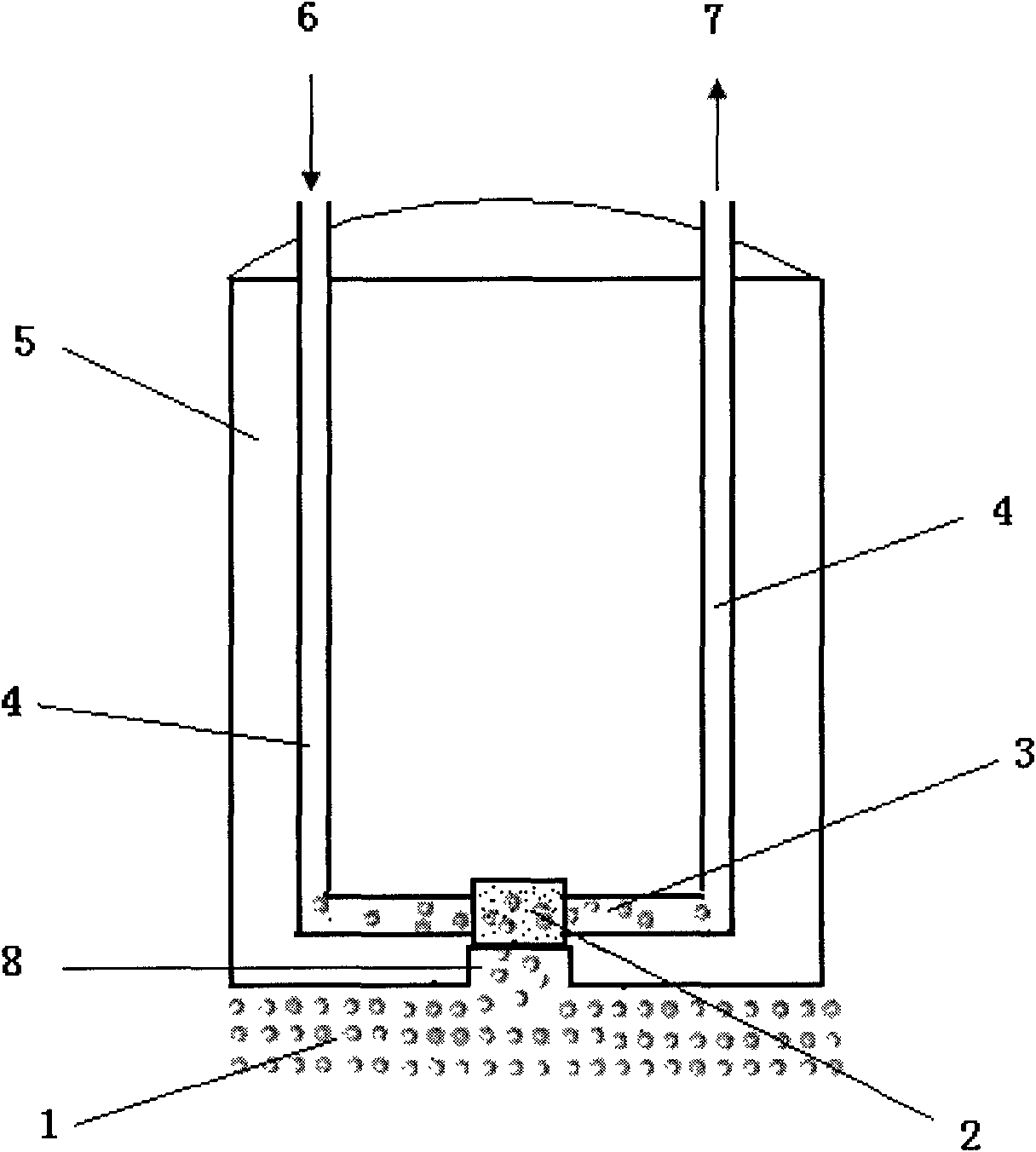 A concentration gradient diffusion sampling device for an online detection system of a bioreactor