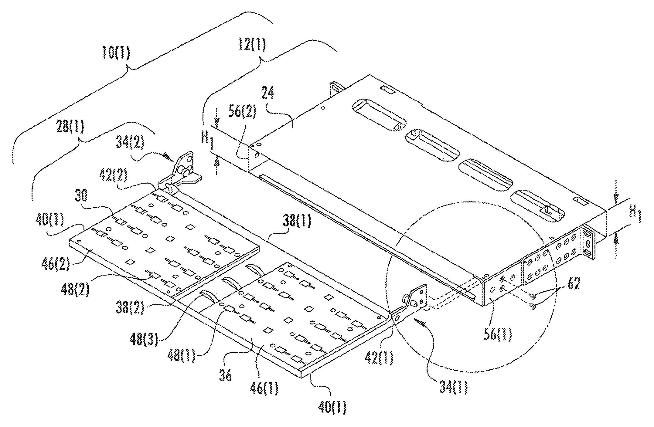 Attachment mechanisms employed to attach a rear housing section to a fiber optic housing, and related assemblies and methods