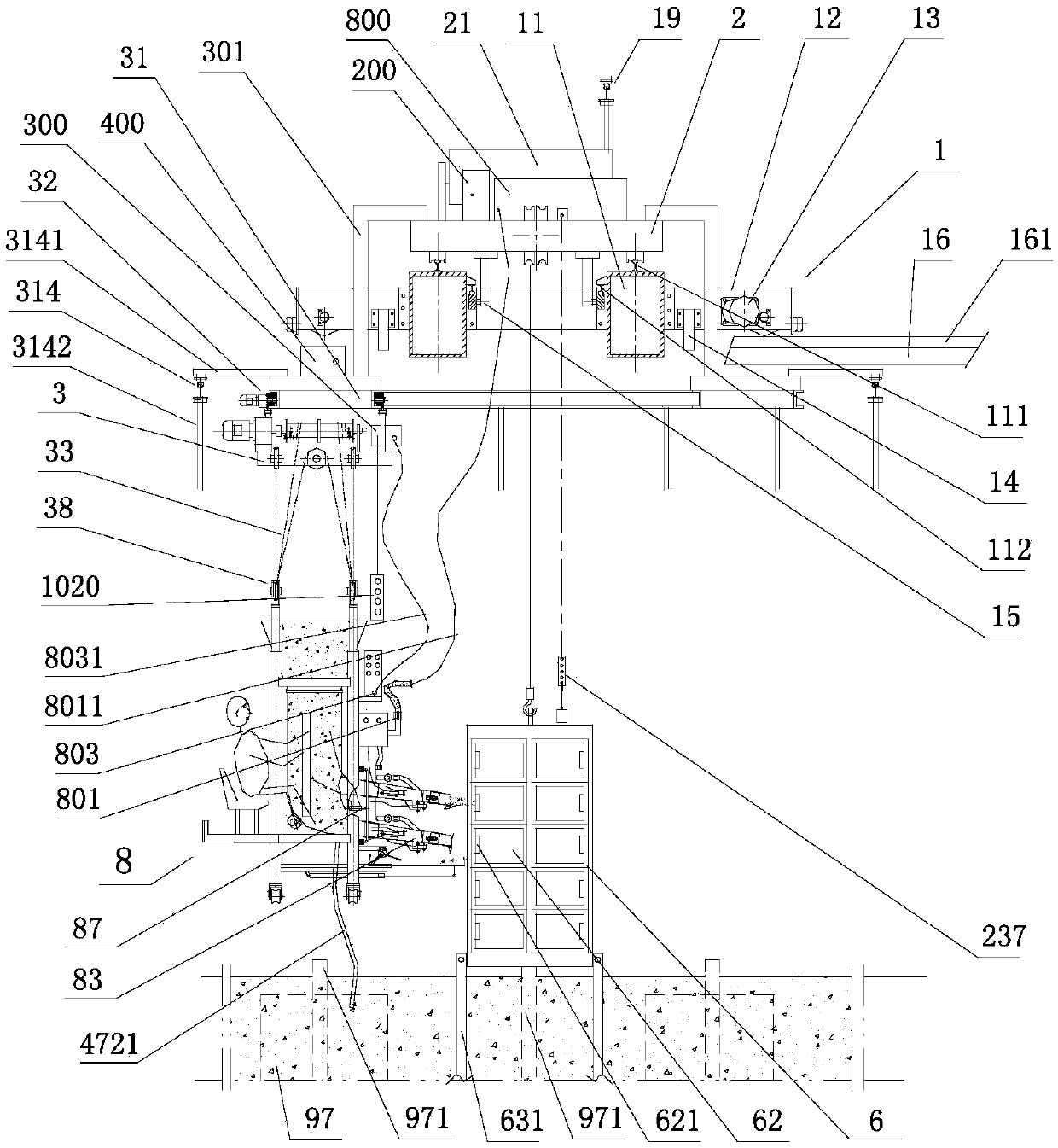 Breeding feeding equipment with suspension crane and annular track