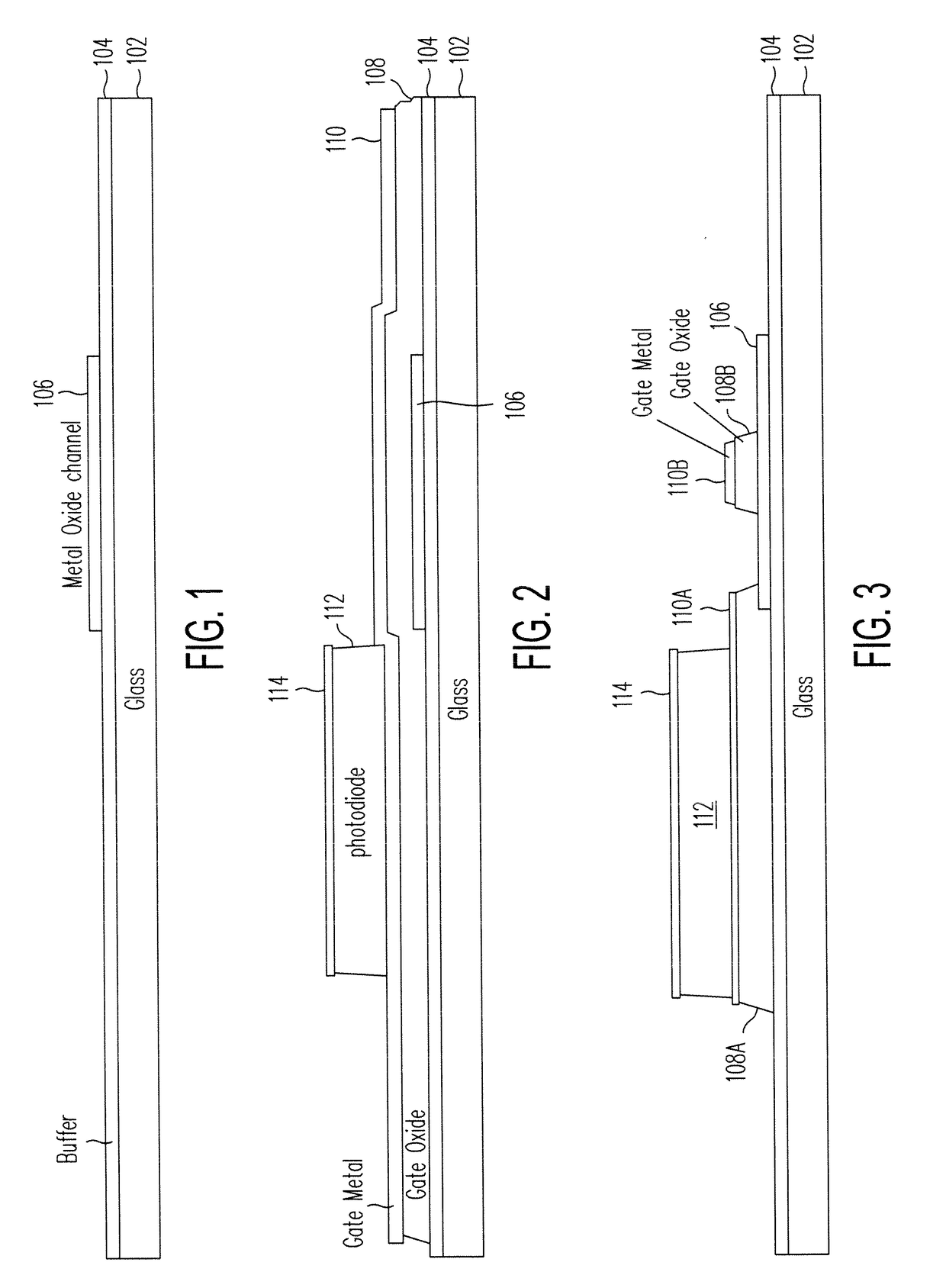 Top gate metal oxide thin film transistor switching device for imaging applications