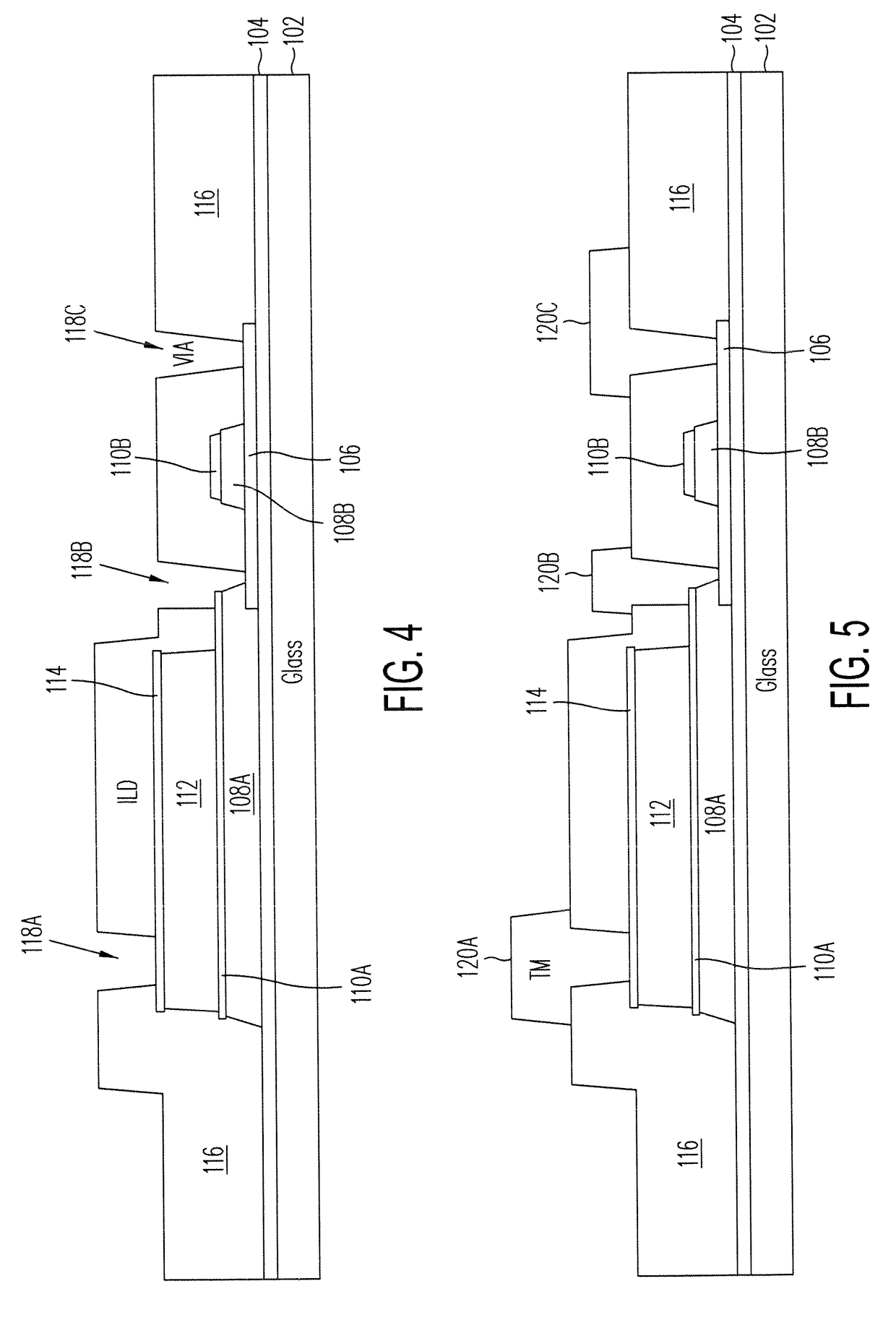 Top gate metal oxide thin film transistor switching device for imaging applications