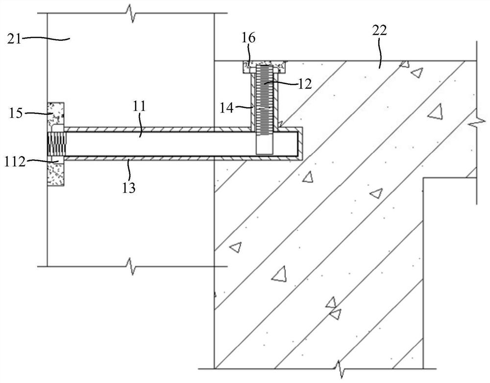 Connection structure and construction method of wall panel and main structure