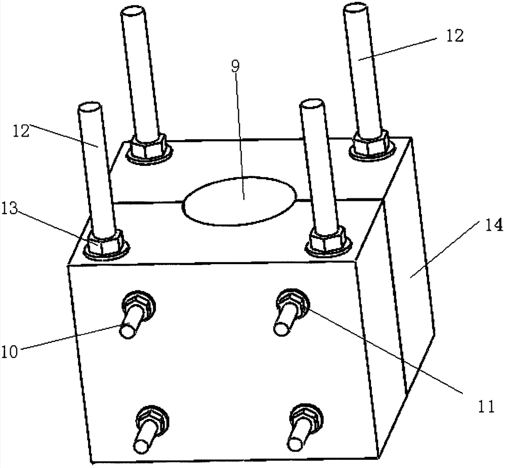 A clamping device in the process of standard sample processing