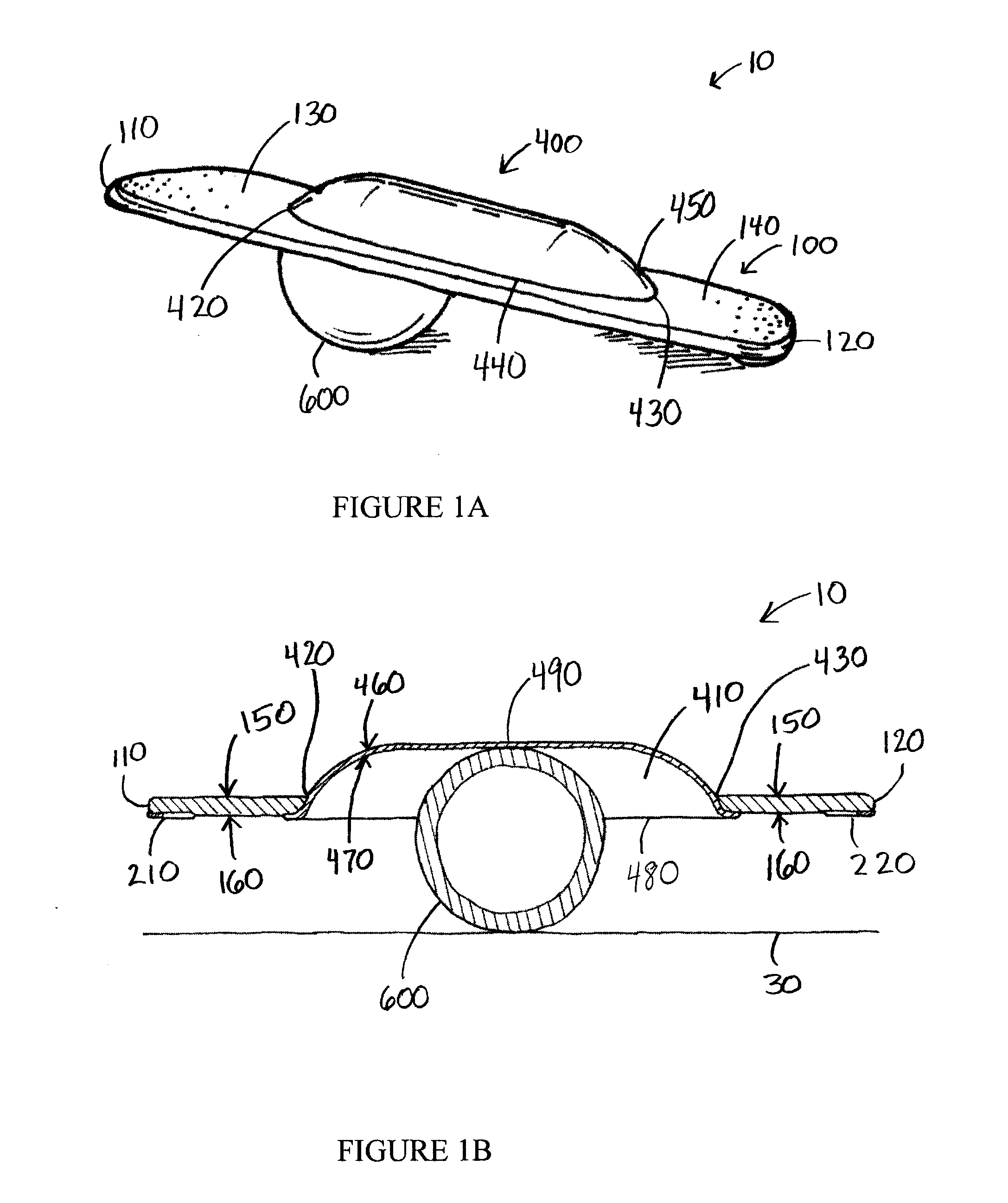 Ball and board balance training device