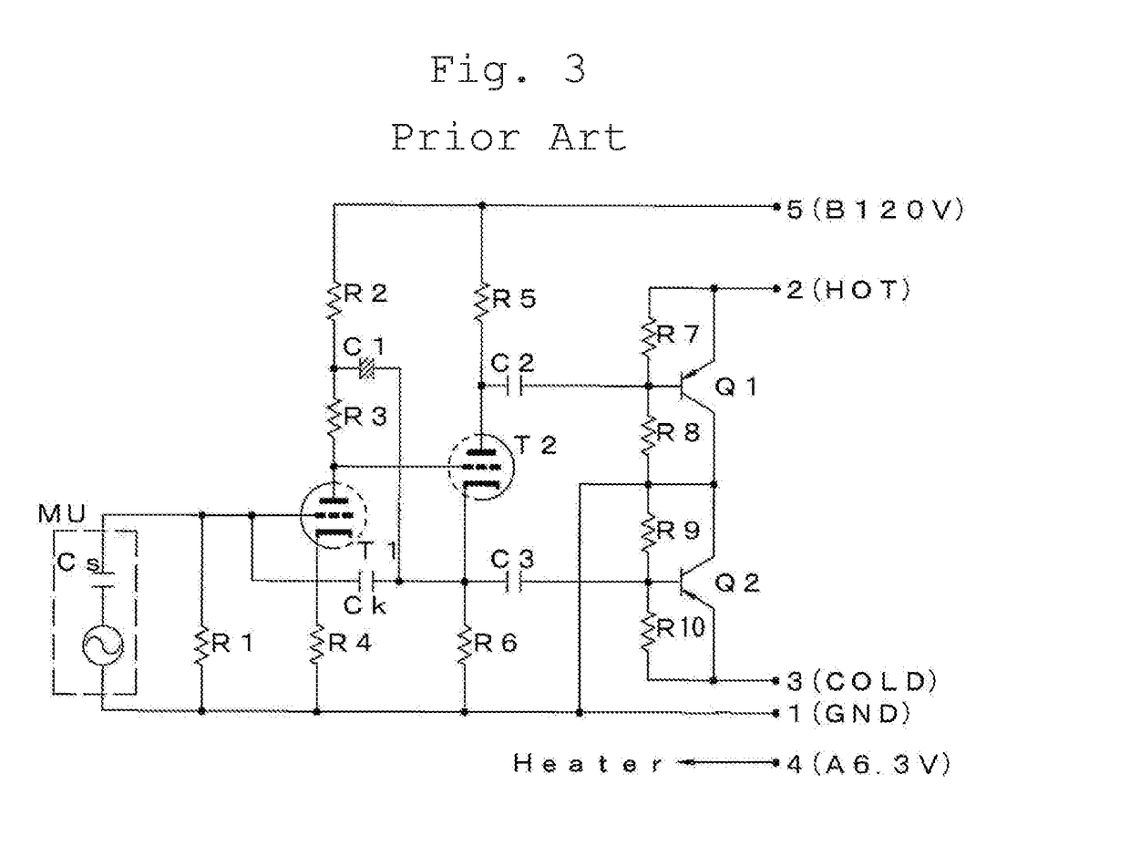 Impedance conversion circuit of condenser microphone