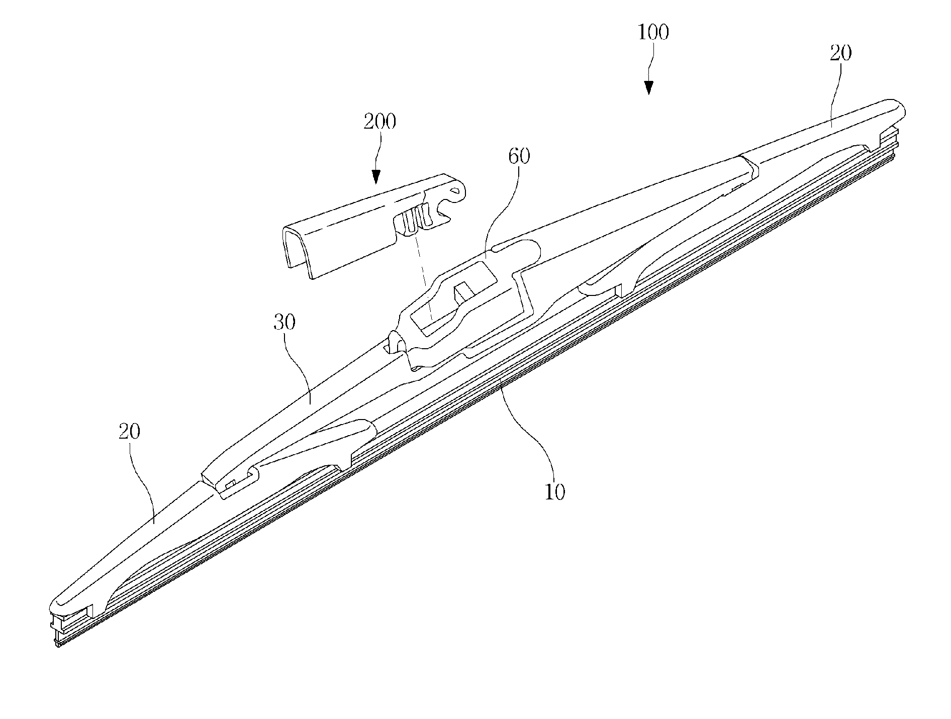 Wiper blade assembly structure