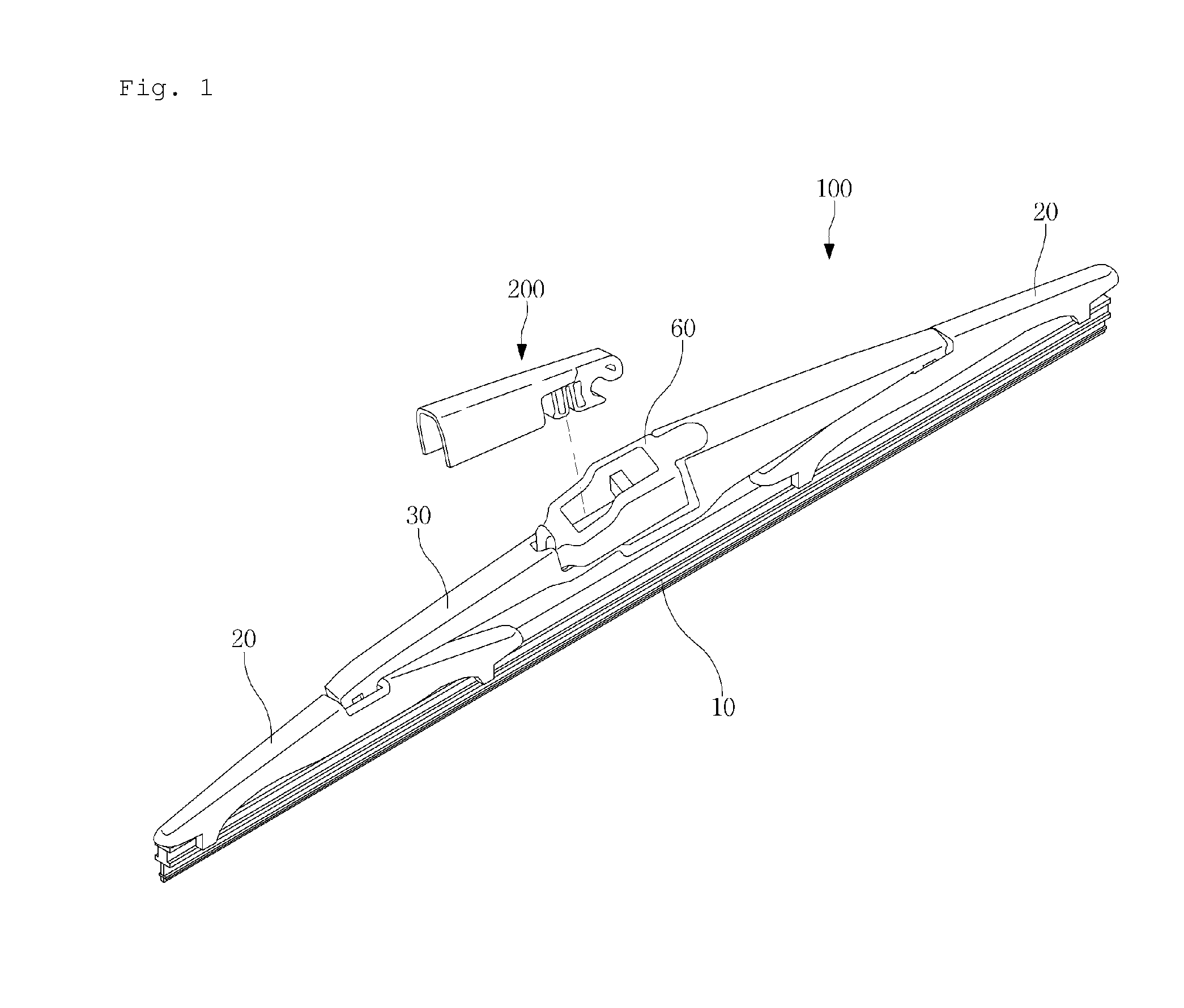 Wiper blade assembly structure