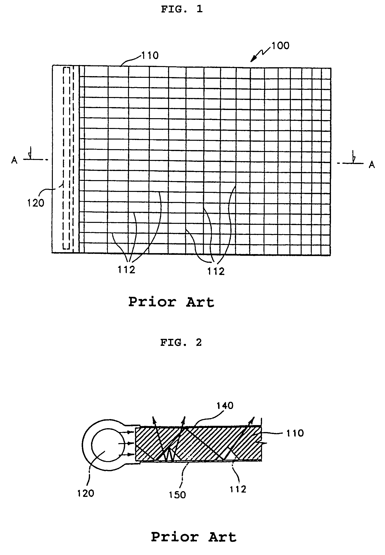 Light guide panel with slanted light guiding parts