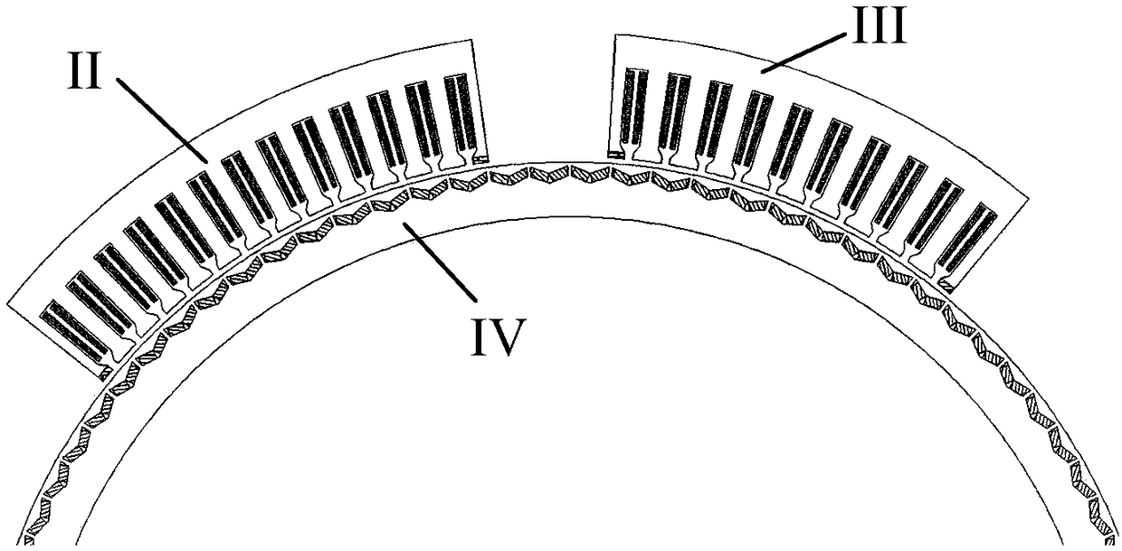 Asymmetric double three phase camber line permanent-magnet synchronous electrical machine