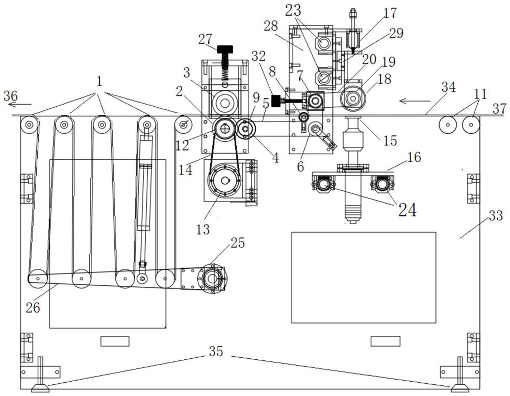 Ultrasonic pressing welding device for double-layer non-woven fabric