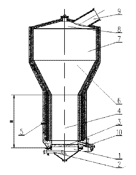 Boiling chlorination furnace for preparing titanium tetrachloride by using natural rutile