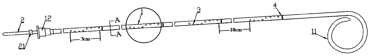 Porous pig tail catheter device