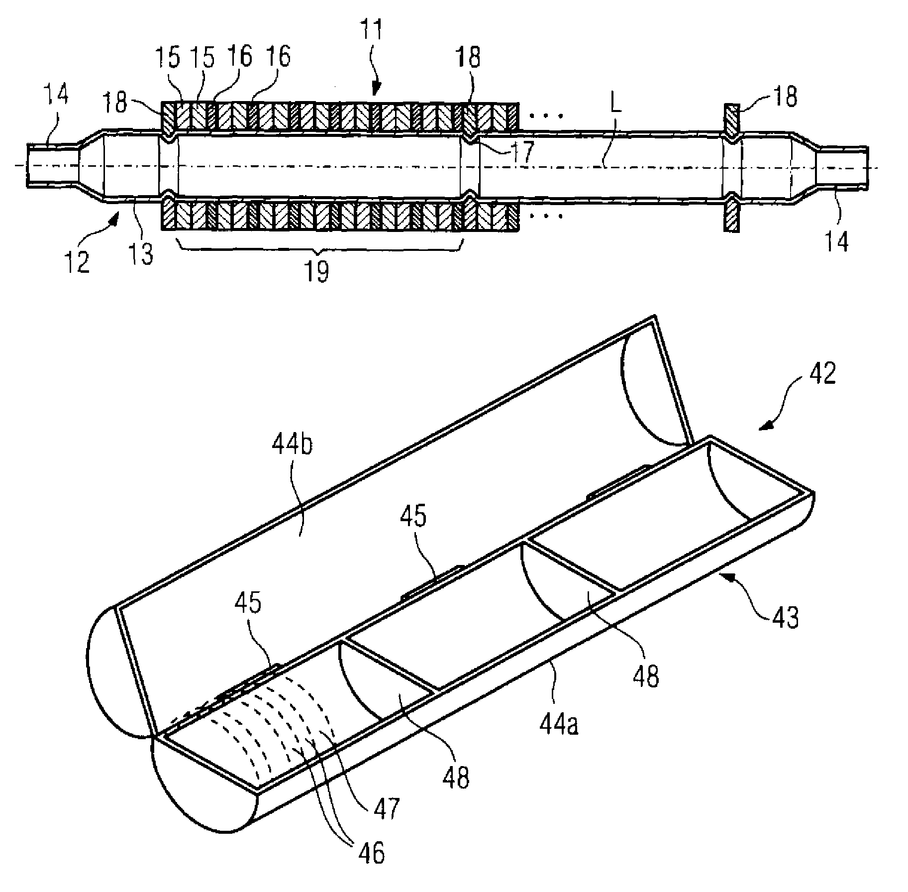 Magnetic resonance apparatus with a gradient coil unit with integrated passive shim devices