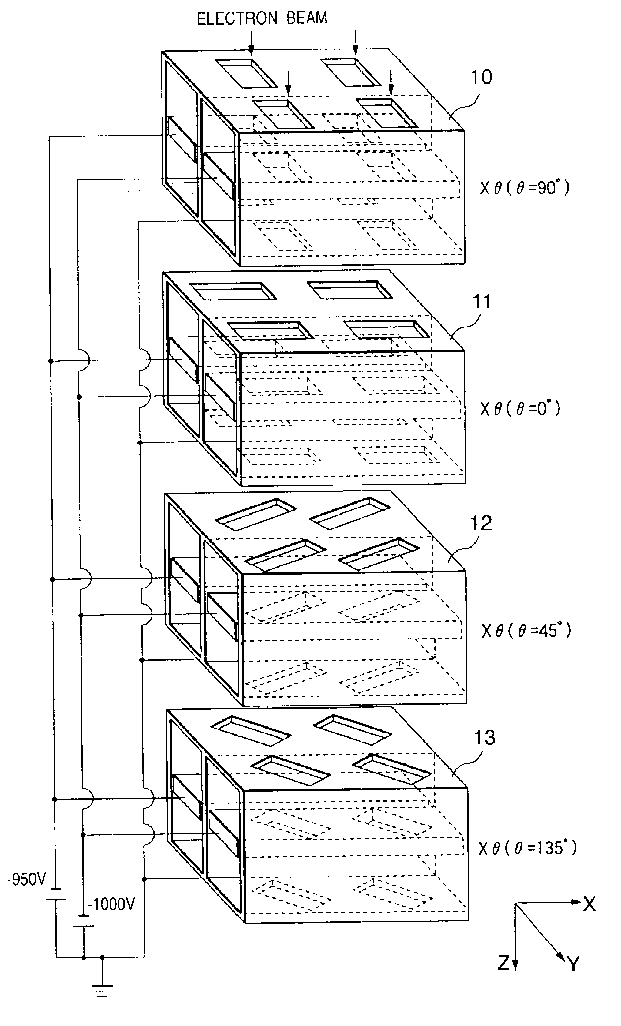 Electron optical system, charged-particle beam exposure apparatus using the same, and device manufacturing method