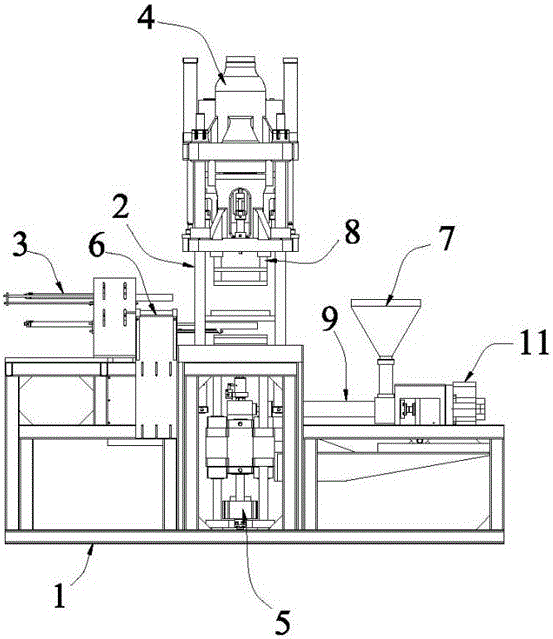 Ceramic green body injection molding machine and molding method thereof