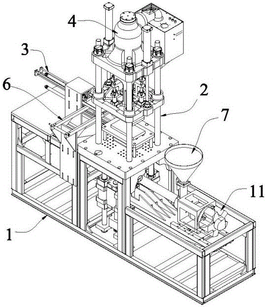 Ceramic green body injection molding machine and molding method thereof