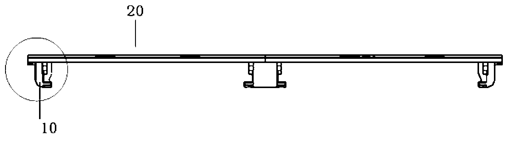 Layer frame structure with guide rails and drawer device