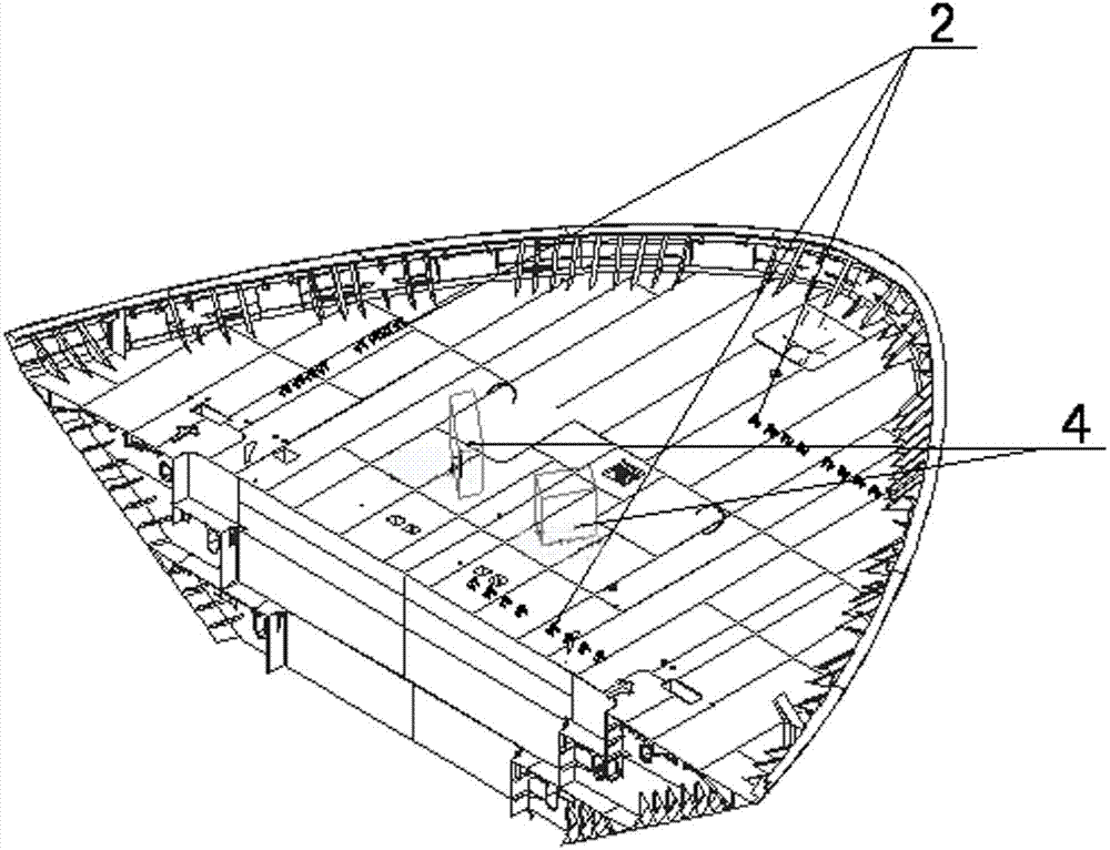 Method for lifting extra-large type bow portion total segment