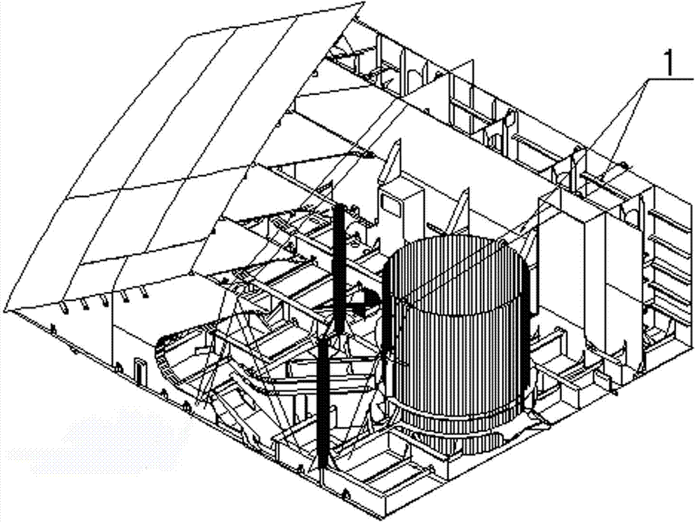 Method for lifting extra-large type bow portion total segment