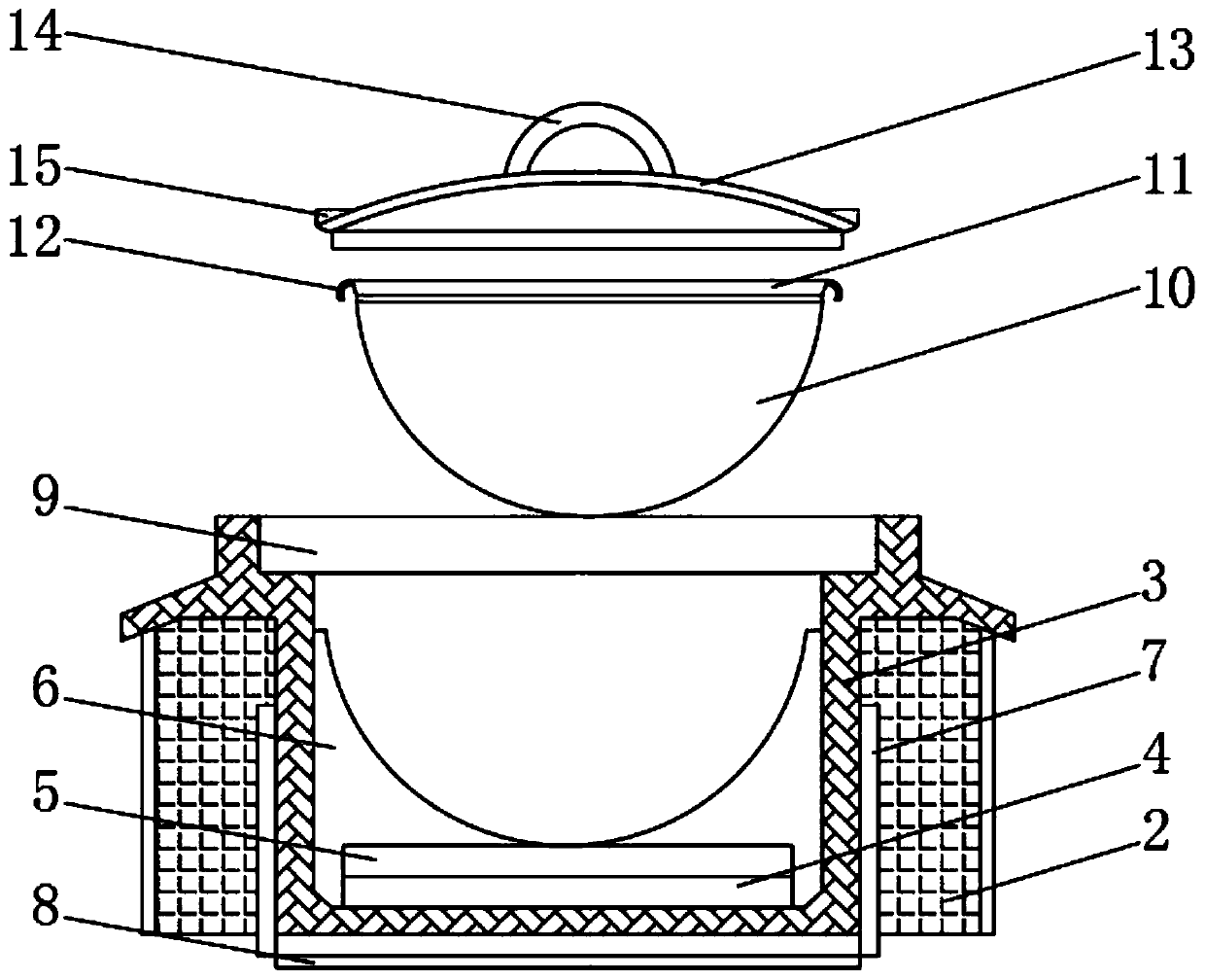 Glass crucible for induction cooker