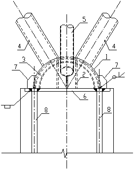 Hemispherical hollow welding sphere joint for large-span space steel structure support