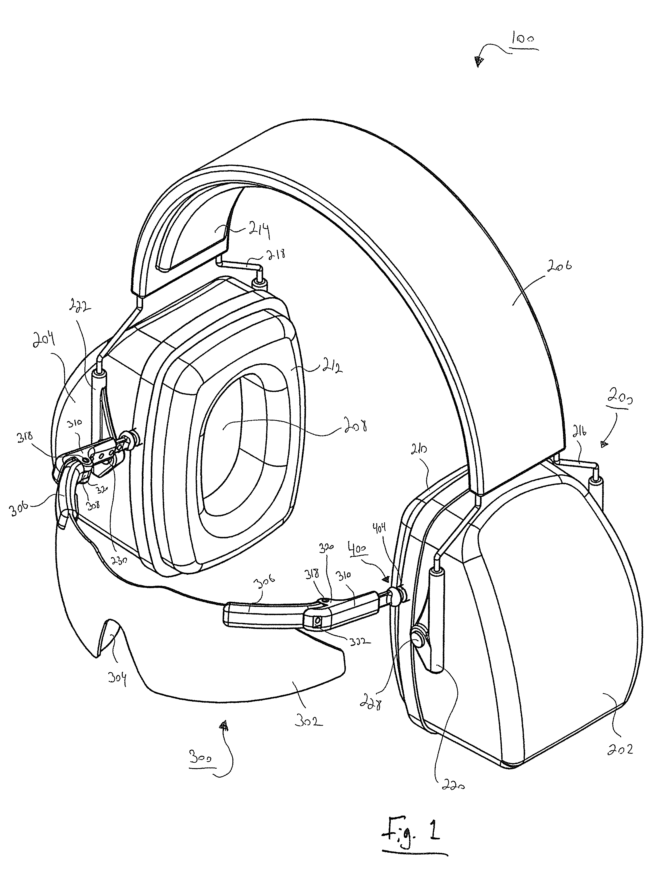 Combination ear and eye protection system and related method