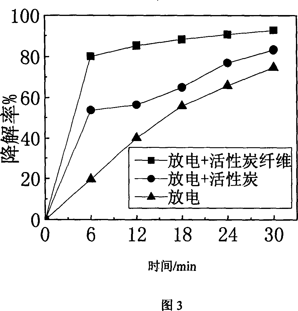 Gas-liquid mixed discharge process and apparatus for degrading organic pollutant in water