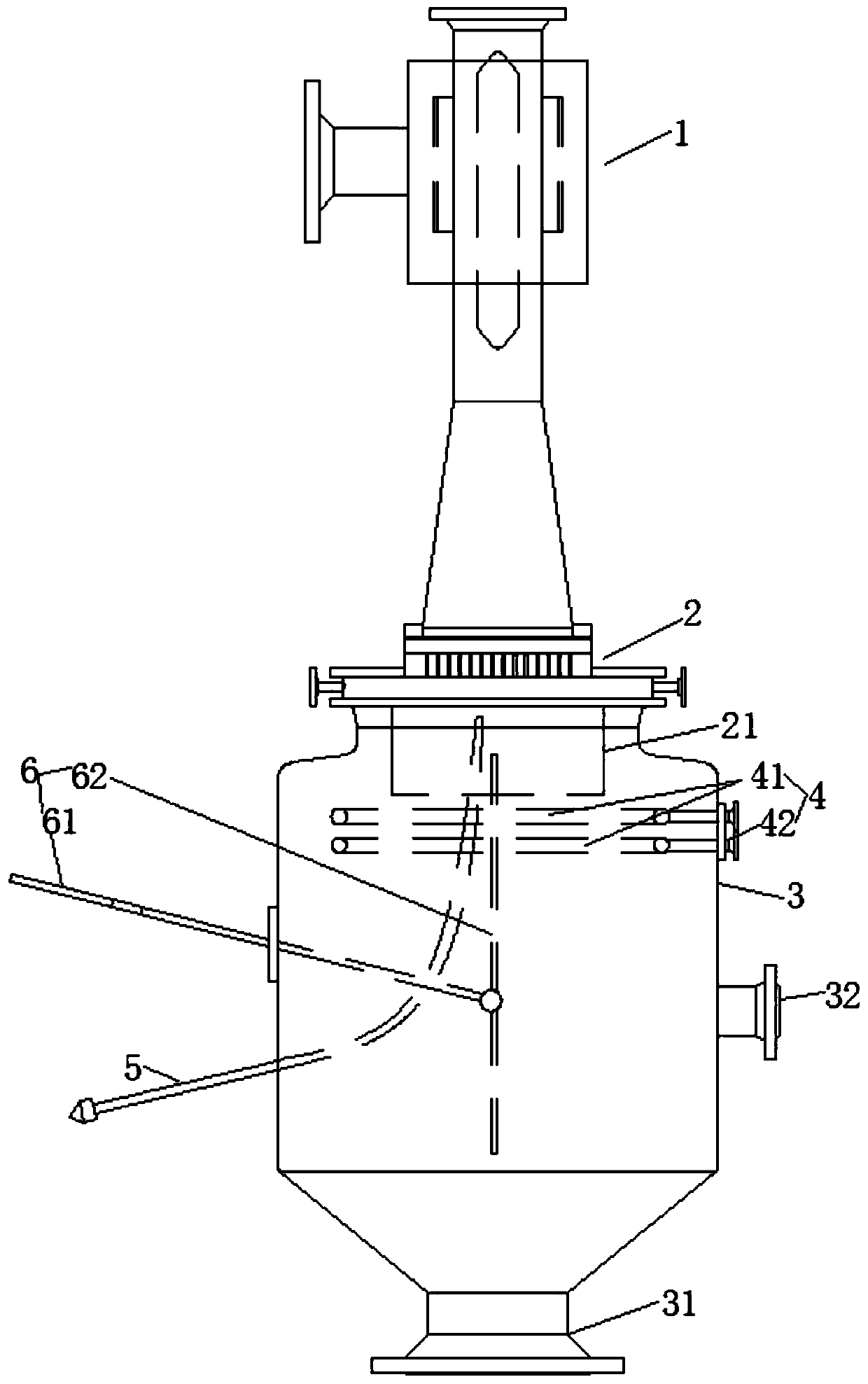 A cracking furnace for producing acetylene by partial oxidation of natural gas