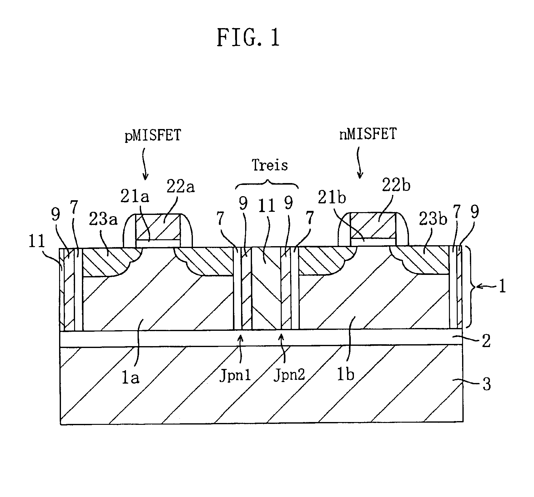 Semiconductor device using an SOI substrate and having a trench isolation and method for fabricating the same