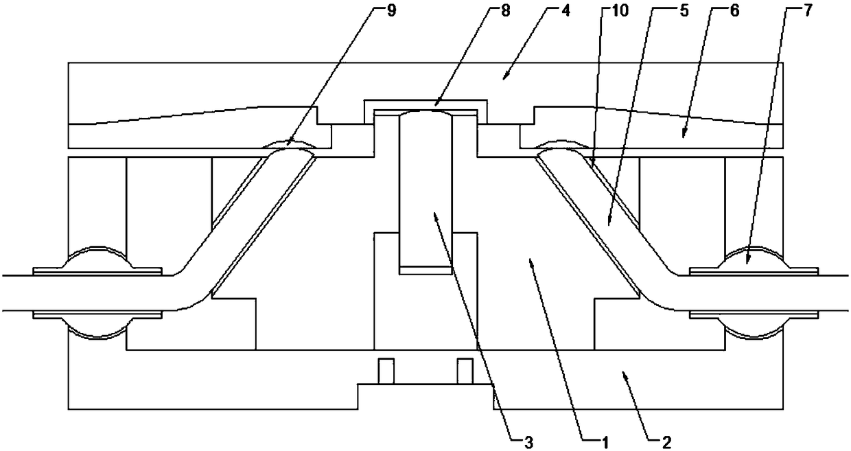 Pressure-bearing rotary support device for construction