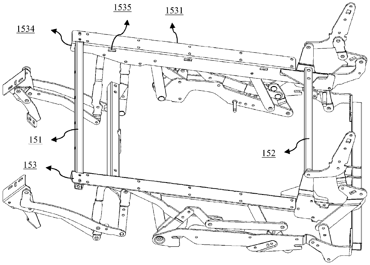 Sofa iron frame structure, sofa and sofa production method