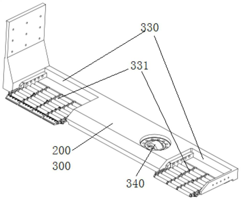 Internal forklift parking robot control system with stop arm structure and method