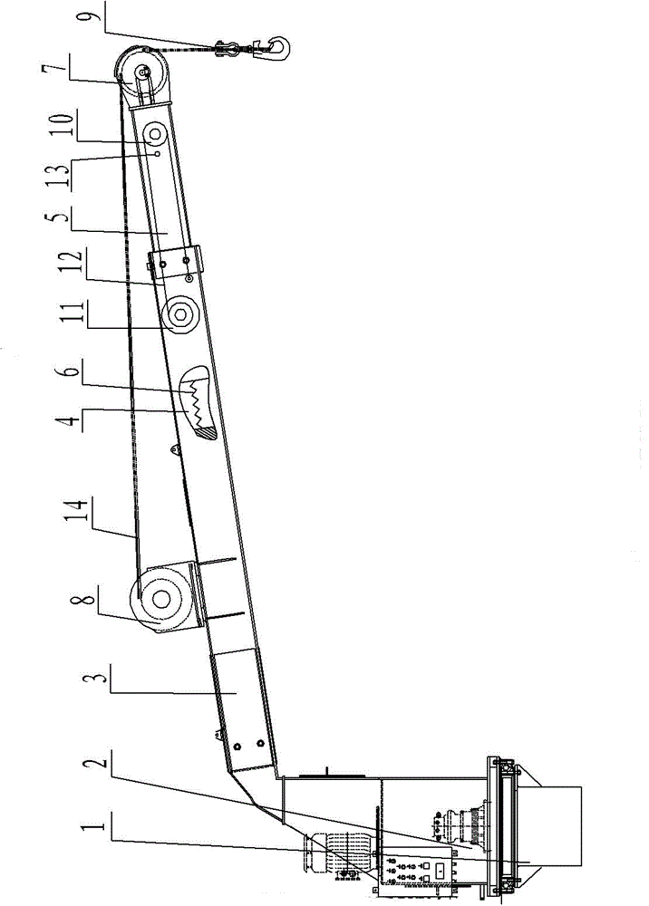 Jib-telescopic material lifting device